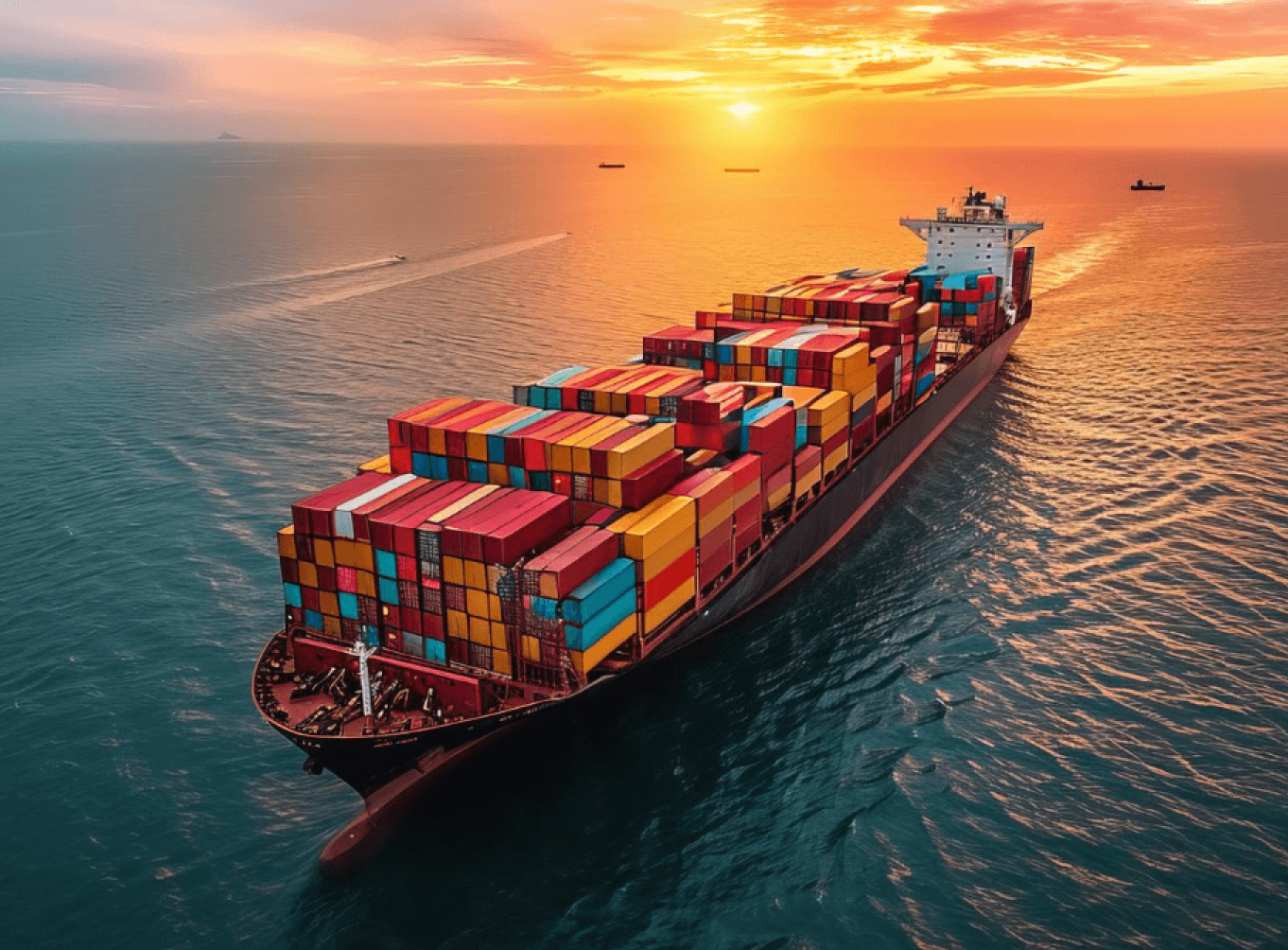 container investment - container ship on the sea